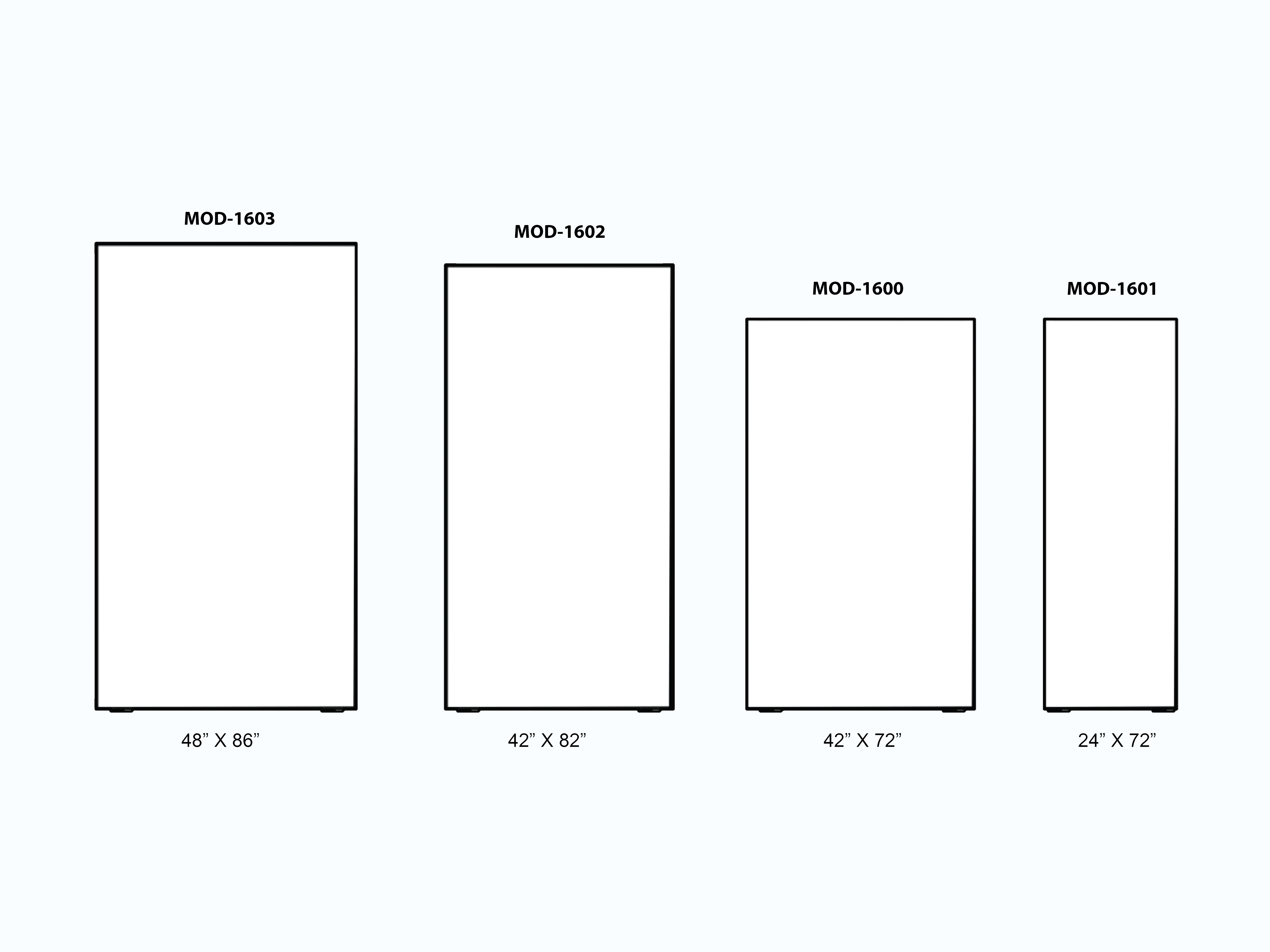 Freestanding Lightbox Dimensions -- Size Comparison 